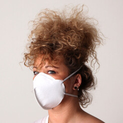 Face mask made of certified filter material with approx. 400g/m², polyester needle felt