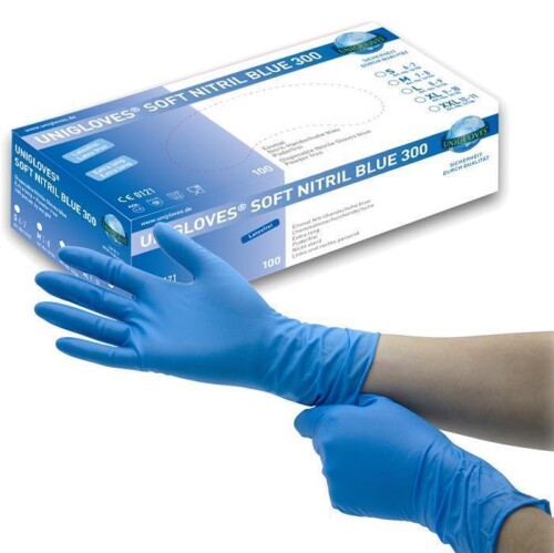 UNIGLOVES - Nitril - Examination gloves - Soft Nitril Blue 300 - Extra long M