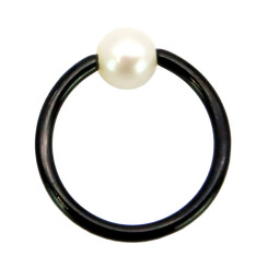 BCR - 316 L Surgical Steel - With Cultured Pearl 1,2 mm -...