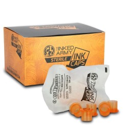 THE INKED ARMY - Ink Caps - Wide Foot Rim - Sterile - Orange