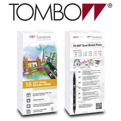 TOMBOW - Brush Pen - Set 18 Pastel Colors