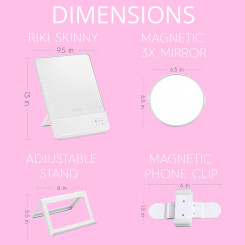 RIKI SKINNY - LED Makeup Spiegel mit Bluetooth - Selfie Funktion 5-fach Roségold