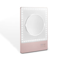 RIKI SKINNY - LED Makeup Spiegel mit Bluetooth - Selfie Funktion 5-fach Roségold