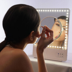 RIKI SKINNY - LED Makeup Spiegel mit Bluetooth - Selfie Funktion 10-fach Weiß