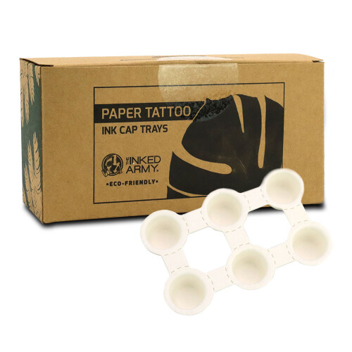 THE INKED ARMY - Paper Ink Tray - Compostable and Biodegradable - 6 x 16 mm - 20 Paletts