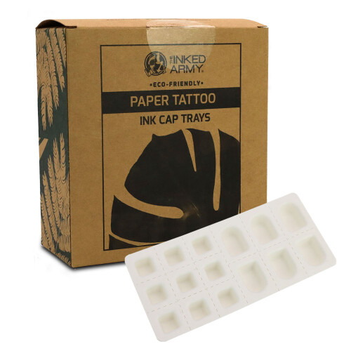 THE INKED ARMY - Paper Ink Tray - Compostable and Biodegradable - 15 mm x 22 mm / 12 mm x 12 mm - 20 Pallets