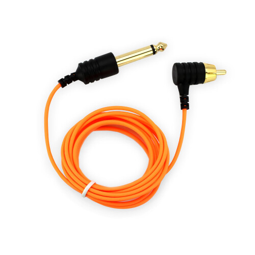 THE INKED ARMY - Lightweight RCA Silikon Kabel - 215 cm Gewinkelt - Orange