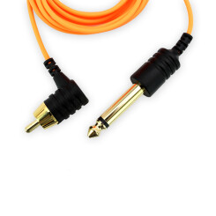 THE INKED ARMY - Lightweight RCA Silikon Kabel - 215 cm Gewinkelt - Orange