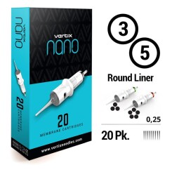 VERTIX - Nano PMU Cartridges - Ronde Liner - 0,25 mm