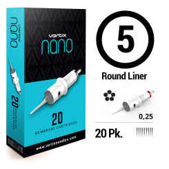 VERTIX - Nano PMU Cartridges - 5 Ronde Liner - 0,25 mm