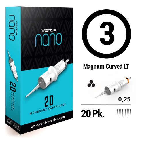 VERTIX - Nano PMU Cartridges - 3 Soft Edge Magnum - 0,25 mm