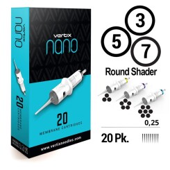 VERTIX - Nano PMU Cartridges - Round Shader - MT - 0,25 mm