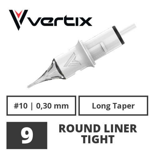 VERTIX - Tattoo Cartridges - 9 Ronde Liner Tight 0.30 mm LT