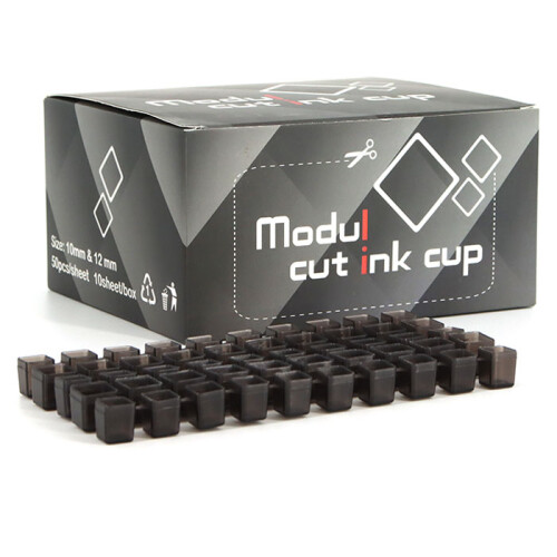 Modul Cut - Tattoo Ink Caps to cut yourself - Transparent  - 10 mm & 12 mm - 500 Pieces