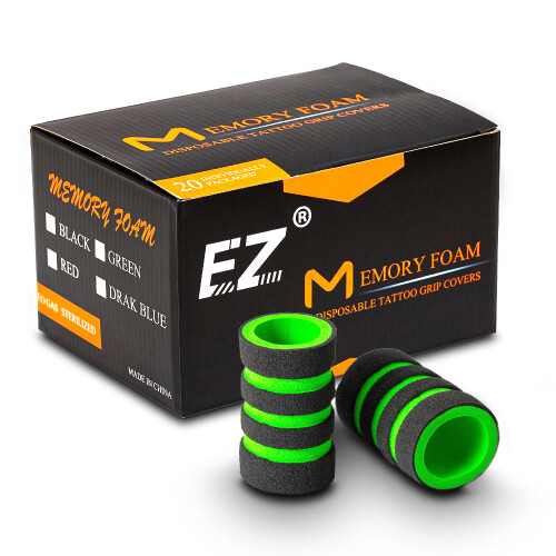 EZ - Tattoo Einweg Foam-Griffstück - Memory - 20 Stück - Dehnbar von 25 mm - 28 mm