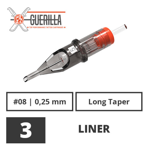 THE INKED ARMY - Guerilla Tattoo Cartridges - 3 Liner 0,25 mm LT - 20 pcs