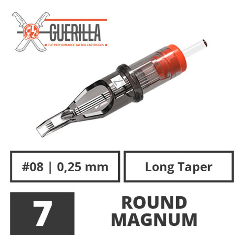 THE INKED ARMY - Guerilla Tattoo Cartridges - 7 Round Magnum 0,25 mm LT - 20 pcs