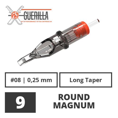 THE INKED ARMY - Guerilla Tattoo Cartridges - 9 Round Magnum 0,25 mm LT - 20 pcs