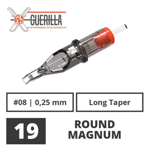 THE INKED ARMY - Guerilla Tattoo Cartridges - 19 Round Magnum 0,25 mm LT - 20 pcs
