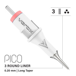 VERTIX - Pico PMU Membrane Cartridges - 3 Round Liner 0,20 mm LT