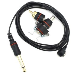 Magnetische RCA/DC/ClipCord-adapter - Met kabel zwart