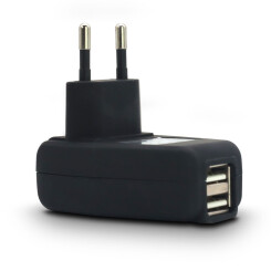 Stopcontactadapter met 2-voudige USB-aansluiting