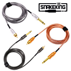 SNAKE KING - Tattoo RCA Cable with Stainless Steel Jacket...