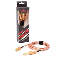 SNAKE KING - Tattoo RCA Cable with Stainless Steel Jacket - Straight - 210 cm - Rose Gold
