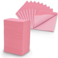 Arbeitsplatzabdeckung - Patientenservietten - 500 Stück - 33 cm x 45 cm - Farbe Pink