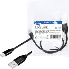 Replacement cable - Logilink USB-A to USB-C male