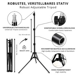 SWAVGO - 18 Zoll Ring Lampe mit 63 Zoll Stativ