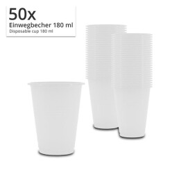 Mouth Rinsing Cup - Disposable Cup 180 ml 50 Pcs/Pack - White
