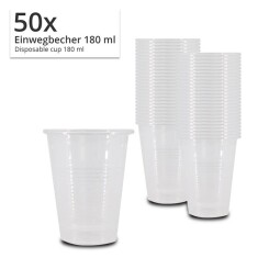 Mouth Rinsing Cup - Disposable Cup 180 ml 50 Pcs/Pack - Transparent