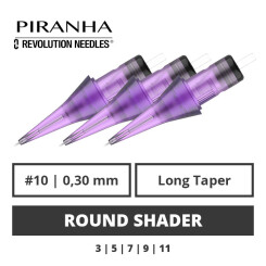 PIRANHA - Tatoeage Naald Modules - Revolution - Round Shader - 0,30 LT - 20 st.