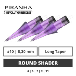 PIRANHA - Tattoo Nadelmodule - Revolution - Round Shader - 0,30 LT - 20 Stk.