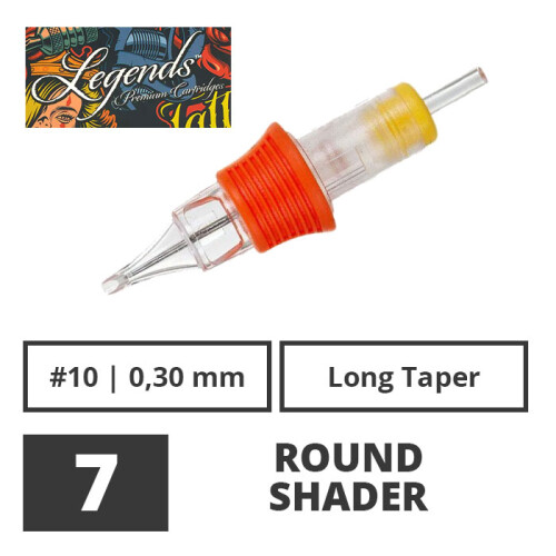 LEGENDS - Tattoo Cartridges - 7 Round Shader 0,30 mm LT - 20 pcs.