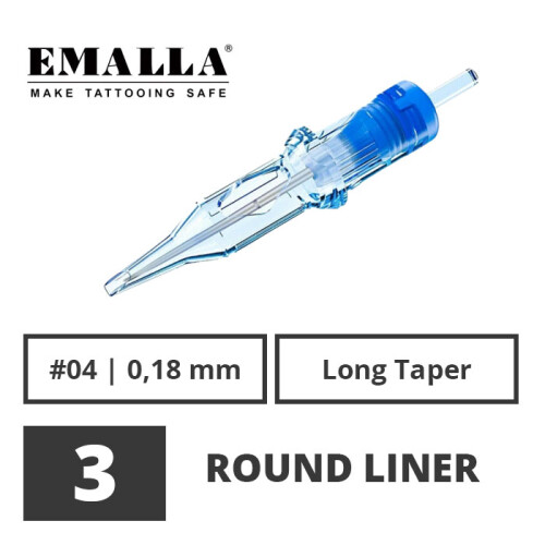 EMALLA - Tattoo Nadelmodule - Eliot - 3 Round Liner 0,18...