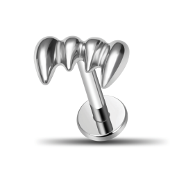 Piercing Labret - Fangzähne - 1,2 x 6 mm