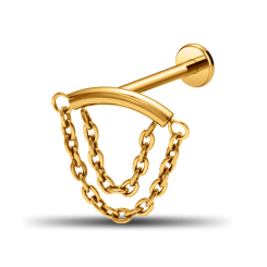 Piercing Labret - Bogen + 2 Ketten - 1,2 x 6 mm