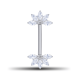Barbell Push Fit - Kristal Lotusbloem Design - 1,6 x 16 mm