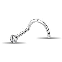 Nasenstecker - runder Kristall - flach - 0,8 x 7 x 2,5 mm