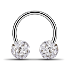 Circular Barbell - 2 x 3 mm Kristallkugeln - 1,2 x 6 mm