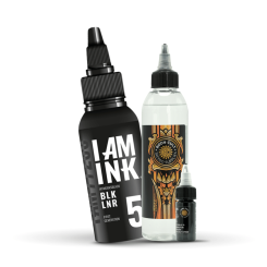 I AM INK - Tattoo Color Bundle - # 5 BLK LNR 100 ml with...