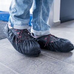 Überschuhe mit CPE-Laufsohle - Schwarz - 100 Stück