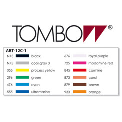 TOMBOW - Brush Pen - Set van 12 primaire kleuren