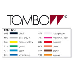 TOMBOW -  Brush Pen - Set 12 Primary Colors