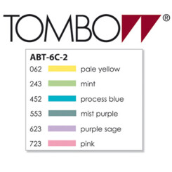 TOMBOW - Brush Pen - Set van 6 pastelkleuren