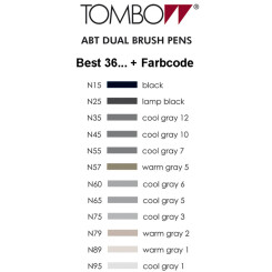TOMBOW - Black & Gray - ABT Dual Brush Pen - Cool Gray 6 - Discounted Item