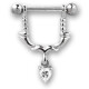 Nipple barbell - 316 L stainless steel - With crystal