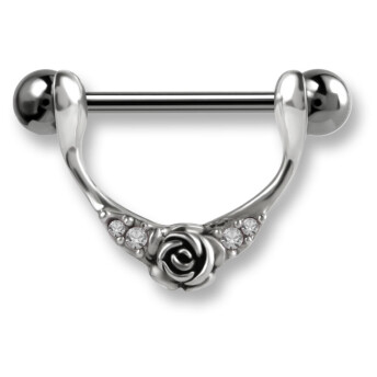 Rose with Crystal 925 Silver